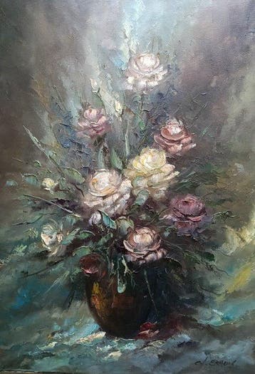 Gerard Ernens (1935-2020) - Stilleven met rozen
