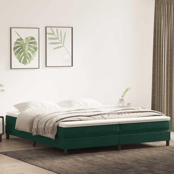 vidaXL Bed boxspring zonder matras 200x210 cm fluweel, Verzenden, Nieuw, Groen, Stof