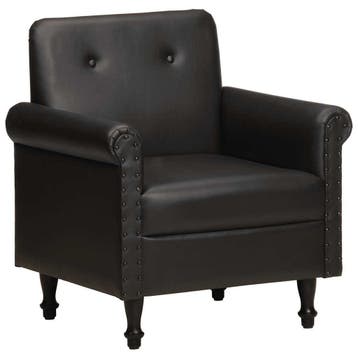Kuipstoel echt leer zwart - Retourdeal 65% Korting, Huis en Inrichting, Fauteuils, Luxe en stijlvol, Minder dan 75 cm, Leer, Ophalen of Verzenden