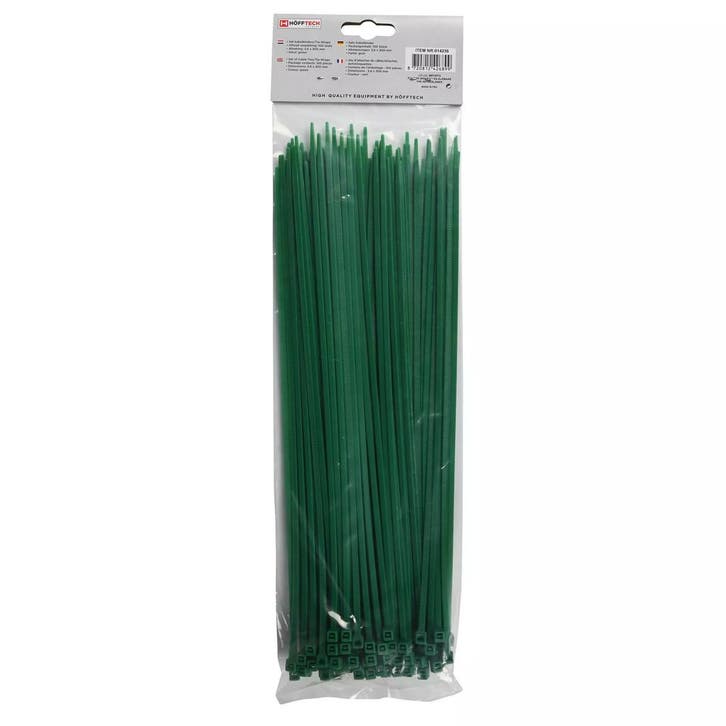 Hofftech Groene kabelbinders - 300 mm - set van 100 stuks..., Doe-het-zelf en Verbouw, IJzerwaren en Bevestigingsmiddelen, Nieuw