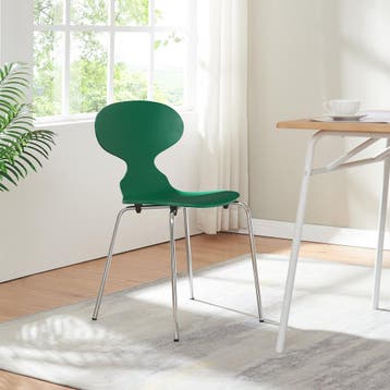 Eetkamerstoelen Kil set van 4 groen en chroom [en.casa], Huis en Inrichting, Stoelen, Verzenden, Nieuw