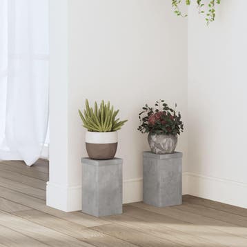 vidaXL Plantenstandaards 2 st 10x10x18 cm bewerkt hout, Verzenden, Nieuw