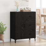 vidaXL Dressoir met lade Zwart Eiken 69,5 x 34 x 90 cm, Verzenden, Nieuw, Overige houtsoorten, Minder dan 50 cm