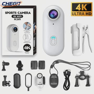 4K Actiecamera Mini - Waterdicht, WiFi, Helm & Fietsmontage, Verzenden, Nieuw