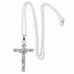 Fako Bijoux - Ketting Met Kruis - 31x47mm - Zilverkleurig, Verzenden, Nieuw