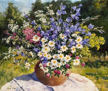 Irina Alex (1961) - Fleurs des Champs sous le Soleil -