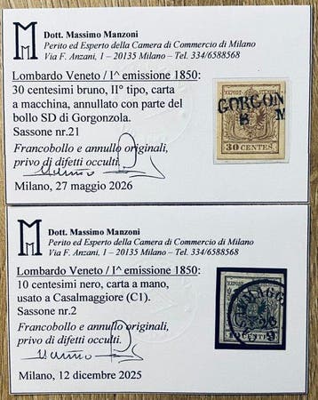 Italiaanse oude staten - Lombardije Venetië 1850/1858 -, Gestempeld