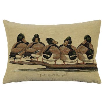 gobelin kussen eenden bruin bad boys 30x45cm, Verzenden, Nieuw