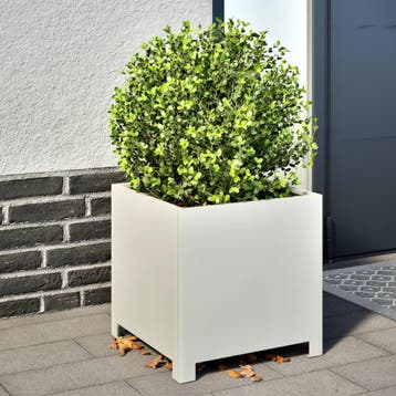 vidaXL Plantenbak 40x40x40 cm staal wit, Verzenden, Minder dan 60 cm, Nieuw, Metaal