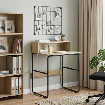 vidaXL Bureau met opbergruimte Sonoma Eiken 60 x 50 x 91 cm, Verzenden, Nieuw