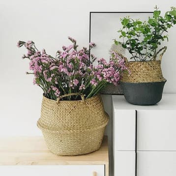 Handgeweven Zeegras Mand met Handvatten - Decoratieve Opberg, Verzenden, Nieuw