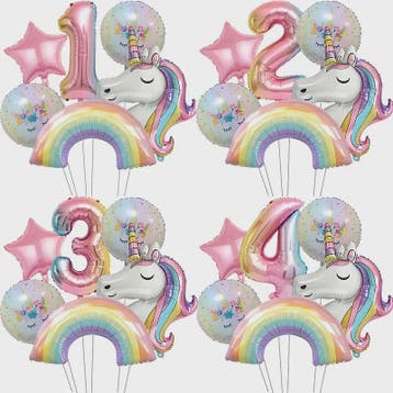 Regenboog Eenhoorn Folieballon Set - 32 Inch Gegradueerde Ci, Verzenden, Nieuw