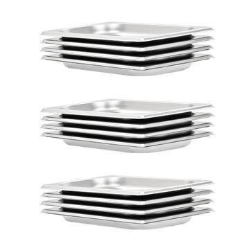 vidaXL Gastronormbakken 12 st GN 1/4 20 mm roestvrij staal, Verzenden, Nieuw