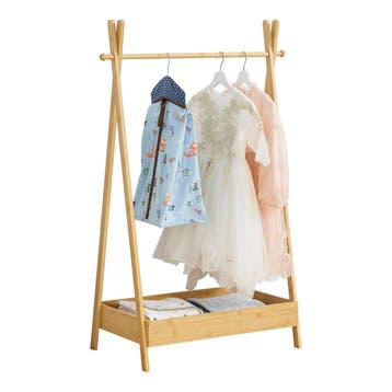 [en.casa] Kledingrek Sola 126x73x42 cm bamboe houtkleurig, Verzenden, Nieuw