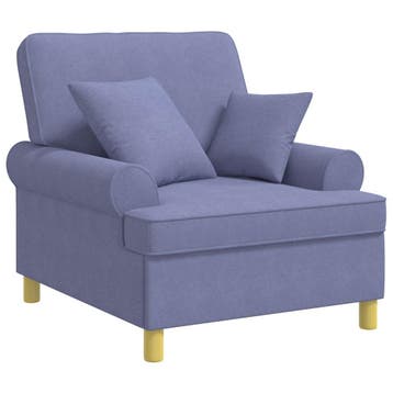 vidaXL XL fauteuil met kussens Jeans Blauw Stof, Verzenden, Nieuw