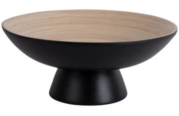 Present Time Schaal Fruit Bowl Puro Zwart Ø30cm Bamboe —, Nieuw