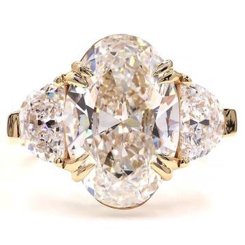 Ring - 18 karaat Geel goud - 6.00ct. tw. Diamant (Lab-grown), Nieuw