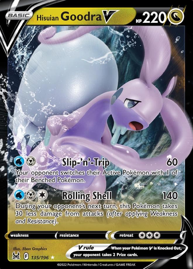 Hisuian Goodra V 135/196 lost Origin, Hobby en Vrije tijd, Verzamelkaartspellen | Pokémon, Losse kaart, Nieuw, Foil, Ophalen of Verzenden