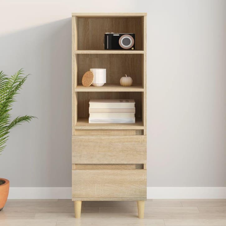 vidaXL buffetkast 40x36x110 cm bewerkt hout sonoma eiken, Huis en Inrichting, Kasten | Buffetkasten, 25 tot 50 cm, Nieuw, Overige houtsoorten