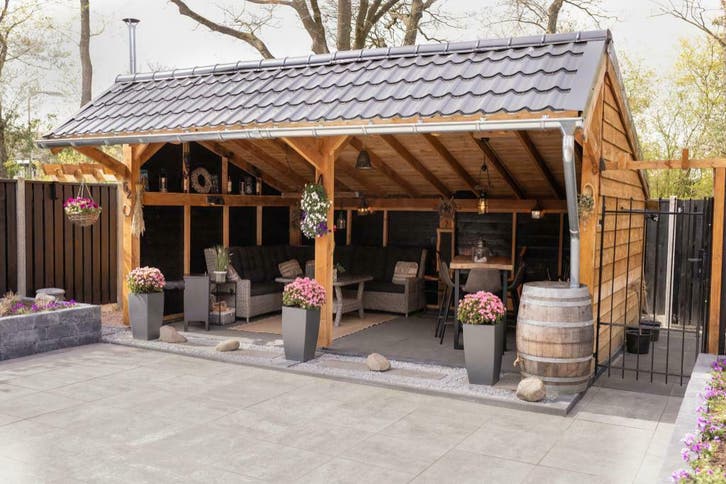 Douglas kapschuur / overkapping 6x4 COMPLEET €5216,-, Tuin en Terras, Overkappingen, Veranda, Nieuw, Ophalen of Verzenden