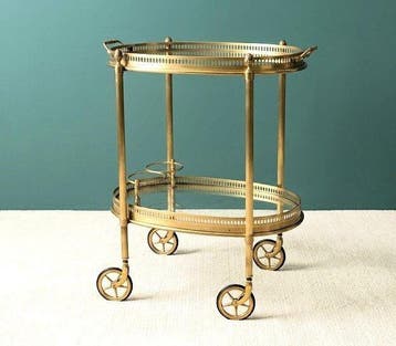 Serveerwagen - Messing, Glas - smaak van Maison Bagues