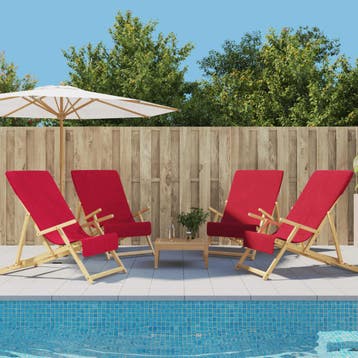 vidaXL Strandhanddoeken 4 st 400 g/m² 60x135 cm stof, Verzenden, Nieuw, Rood