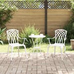 vidaXL Tuinstoel 2 pcs Wit 53 x 51 x 88,5cm Aluminium, Verzenden, Nieuw, Aluminium