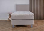 ACTIE! 1-Persoons boxspring Pamplona 90 200 Beige, 90 cm, Eenpersoons, Verzenden, Beige