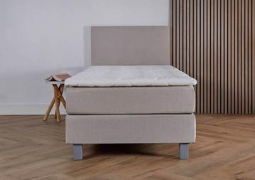ACTIE! 1-Persoons boxspring Pamplona 90 200 Beige, 90 cm, Eenpersoons, Verzenden, Beige
