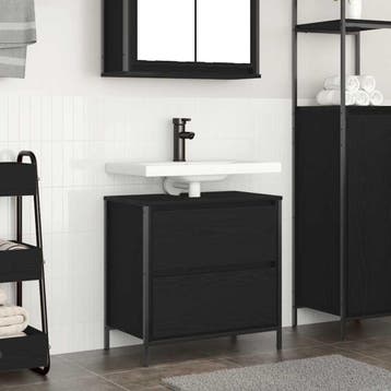 vidaXL Badkamerkast met lades 60x34,5x60 cm zwart, Verzenden, Nieuw