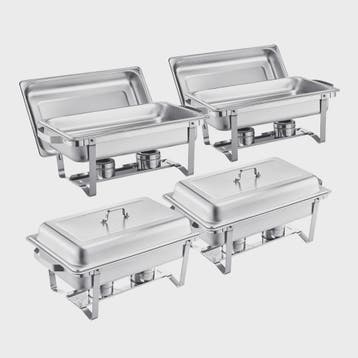 RVS Chafing Dish Buffet Set 8Qt - 4 of 6 Stuks - Catering Wa, Verzenden, Nieuw