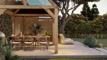 Zelf uw Douglas Overkapping, Tuinhuis, Veldschuur, bouwen!, Tuin en Terras, Tuinhuizen, Ophalen, 200 tot 400 cm, 3 ramen of meer