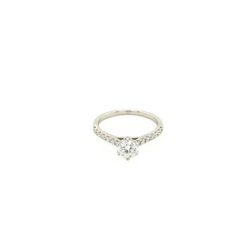 Witgouden ring met diamant 18 krt, Sieraden, Tassen en Uiterlijk, Ringen, Ophalen of Verzenden, Nieuw