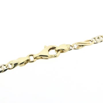 Bicolor gouden infinity schakelketting, Ophalen of Verzenden, Gebruikt, Overige kleuren, Goud