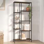 vidaXL Boekenkast 80x30x180 cm staal en bewerkt hout, Huis en Inrichting, Kasten | Boekenkasten, Verzenden, Nieuw, 50 tot 100 cm