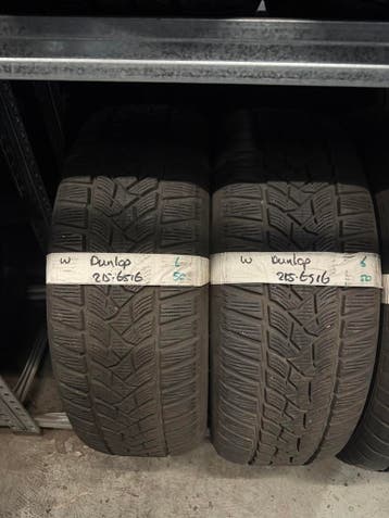 215-65-16 Dunlop Winterbanden 6mm Incl Montage 215 65 16, Ophalen, 16 inch, Winterbanden, Band(en)
