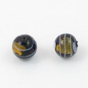 3 x Lampwork kraal bruin transparant met zilverfolie 12mm, Ophalen of Verzenden, Nieuw, Kraal