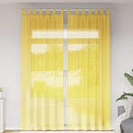vidaXL Gordijnen met lussen 2 st 140x260 cm geel, Verzenden, Nieuw