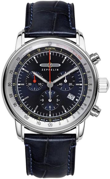 Zeppelin 8888-3 LZ14 Marine chronograaf heren horloge, Overige merken, Staal, Verzenden, Polshorloge