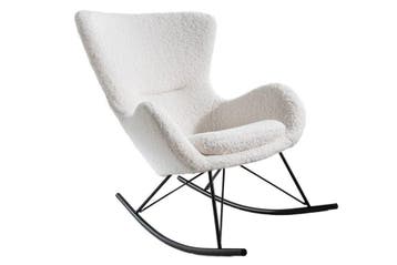 Schommelstoel SCANDINAVIA SWING bouclé wit - 43139, Ophalen of Verzenden, Nieuw