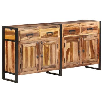 vidaXL Dressoir 172x35x80 cm acaciahout met honingkleurige, Verzenden, Nieuw, Overige houtsoorten, Minder dan 50 cm