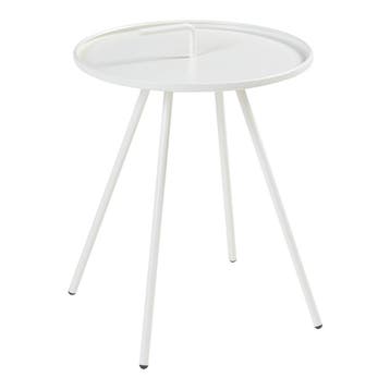 Tuintafel Fosen rond 55xØ42 cm wit [en.casa], Verzenden, Nieuw