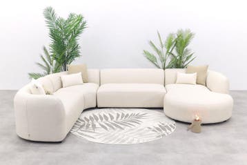 Madeira ronde u-vorm hoekbank + chaise longue links -, Verzenden, Nieuw, Overige materialen