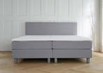 ACTIE! Boxspring Turijn 140 200 Grijs, Verzenden, Nieuw, 140 cm, Twijfelaar