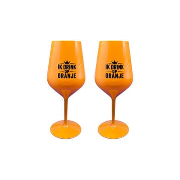 Oranje Wijnglazen 6 Stuks | Tritan | Onbreekbaar | WK, Verzenden, Nieuw, Overige stijlen, Overige materialen