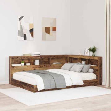 vidaXL Opberghoofdbord met plank Oud Hout 140 cm Bewerkt, Verzenden, Nieuw, Bruin, Hout