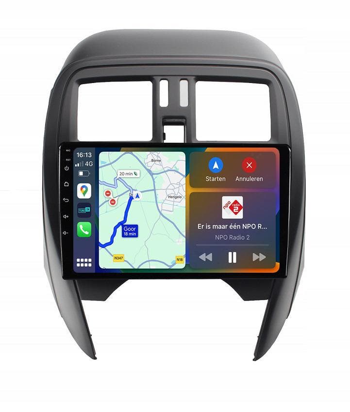 Nissan Micra Navigatie Radio met Apple Carplay Android Auto, Auto diversen, Autoradio's, Nieuw, Ophalen of Verzenden