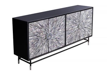 Dressoir HERITAGE 160cm mozaïek botten zwart wit - 48633, Ophalen of Verzenden, Nieuw