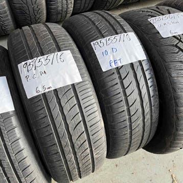 2 x Pirelli Cinturato P1 195-55-16 Zomerbanden 6,5mm, Gebruikt, 16 inch, Ophalen of Verzenden, Band(en)