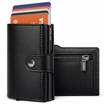 Leren Pasjeshouder Deluxe Zwart RFID 11 pasjes muntvak nieuw, Overige merken, Verzenden, Zwart, Nieuw
